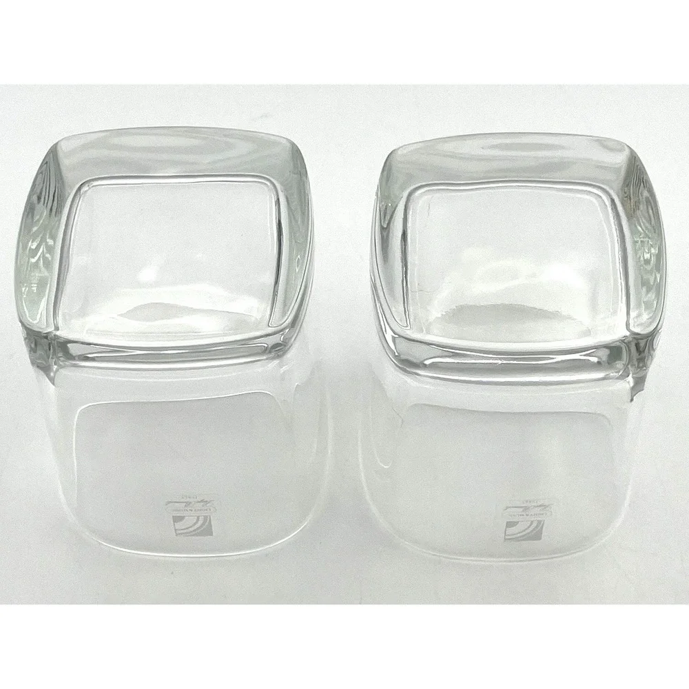 Luigi Bormioli Strauss Square Whiskey Glasses Set of 2 Light & Music Italy‎